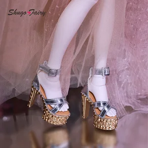 Phoeb BJD Sepatu Boneka 1/4 Minifee Bariy Hak Tinggi Argent Sepatu Fashion Ukiran Retro Cantik Aksesori Boneka Bersendi Bola 8 minifee penjualan terbaik - №