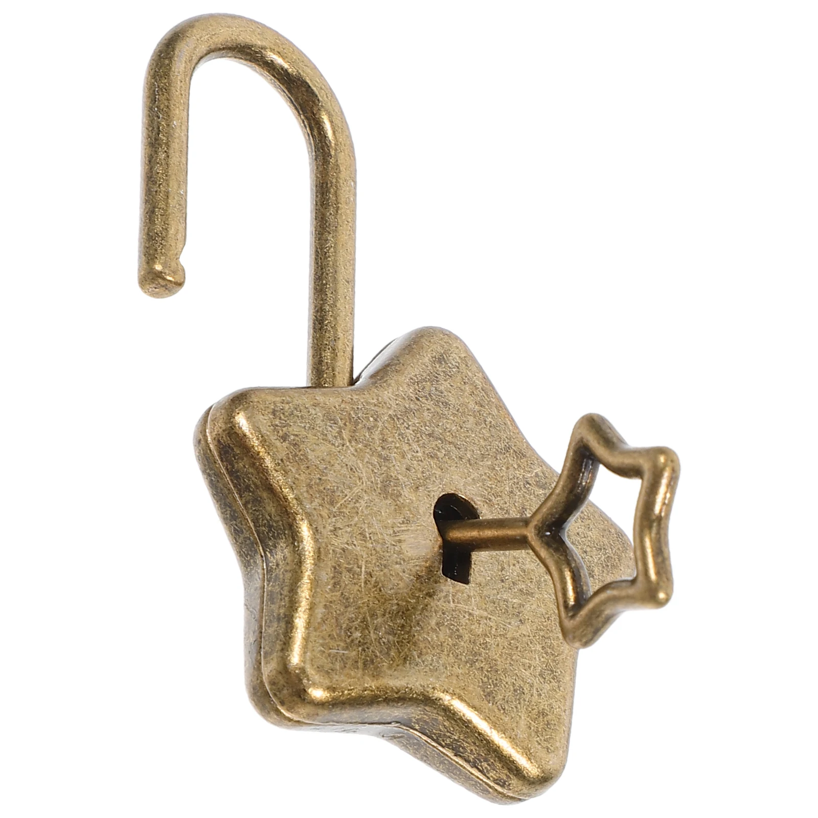 

Pentagram Padlock Metal Key Mini Zinc Alloy Diy Accessory Decorative Travel Locker Star Shaped Notebook Lock Wear Resistance