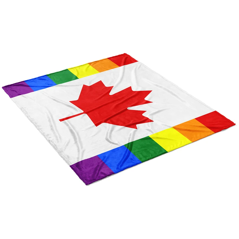 Aertemisi Canada LGBT Rainbow Pride Pet Blanket for Small Medium Large Dog Cat Puppy Kitten Couch Sofa Decor