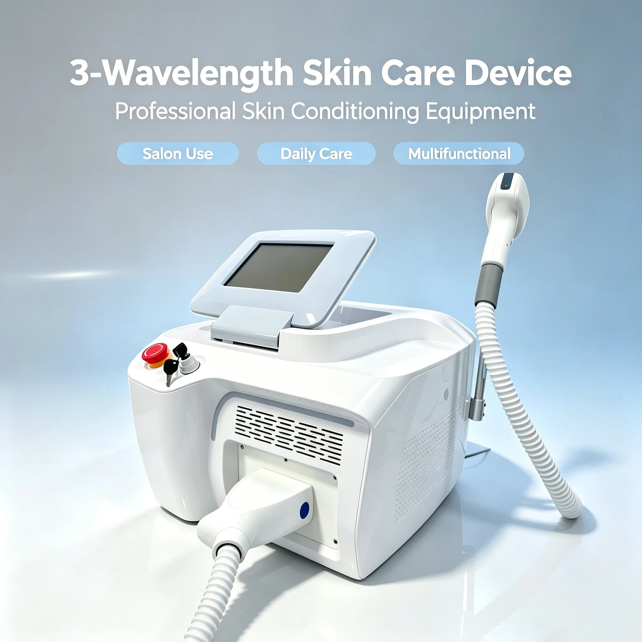 Desktop 3‑Wavelength Multifunctional Beauty Machine, Professional Skin Conditioning Device for Beauty Salon Use