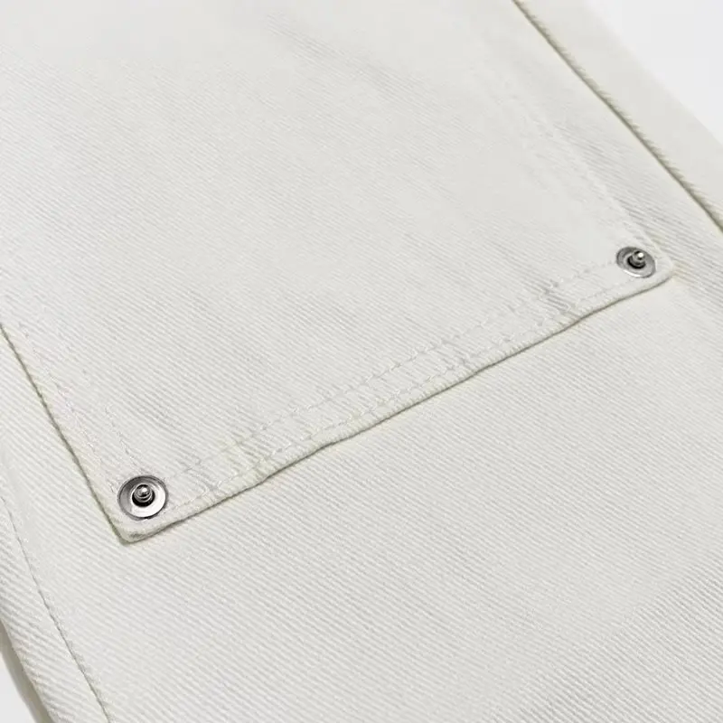 2026 Y2K Mode Weiße Baggy New Jeans Kpop Cargo-Hosen für Herren Kleidung Gerade Knöchelreißverschluss Damen Lange Hosen Ropa Hombre – Detail 20
