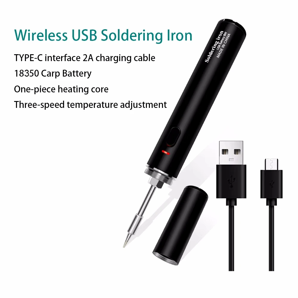 

15 Вт беспроводной USB-паяльник, набор быстрого плавления олова, перезаряжаемая батарея, сварочная электрическая паяльная ручка, инструмент для ремонта