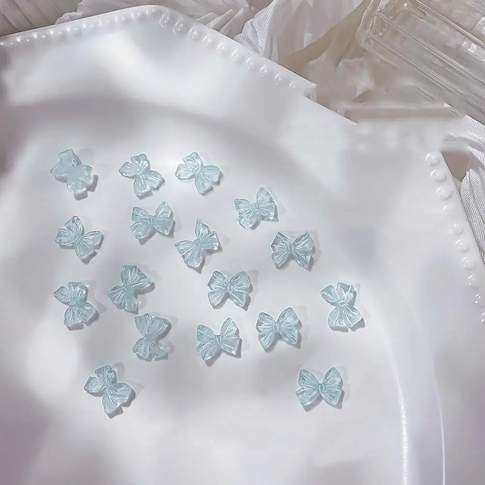 Decorazioni per Unghie in Resina Colorata, Fiocchi in Cristallo, Strass per Nail Art, Gioielli per Unghie a Forma di Fiocco