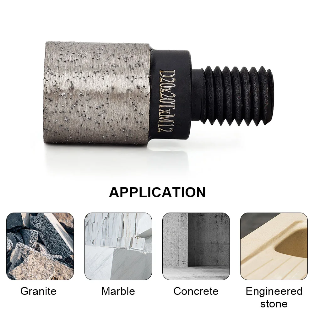 20mm CNC Diamond Incremental Finger Bit M12 CNC Milling Finger Diamond Bit for Granite, Marble and Engineered Stone