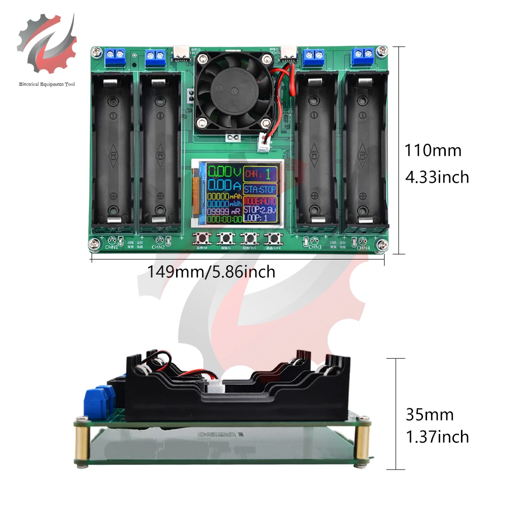 18650 Lithium Battery Capacity Tester Automatic Internal Resistance Tester MAh MWh Digital Battery Power Detector Module