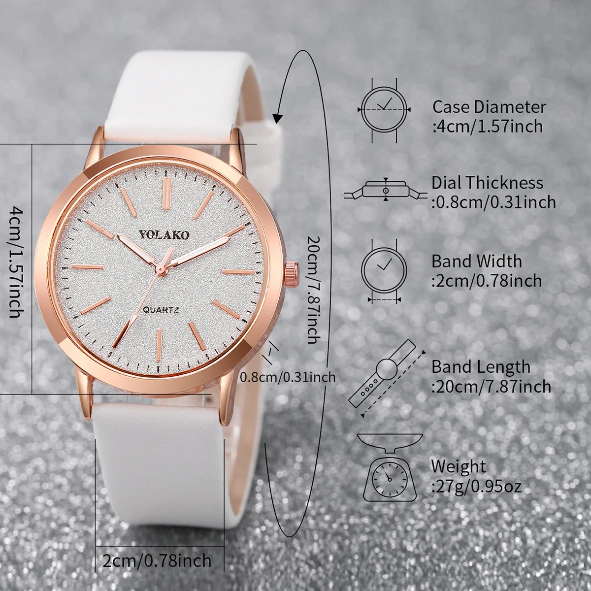 5pcs/Set Luxury Watch Women Necklace Earrings Pearl Rhinestone Wristwatch Female Casual Ladies Watches Bracelet (No Box)