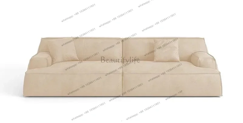 D06Minimalist, household matte fabric living room simple large flat sofa combination