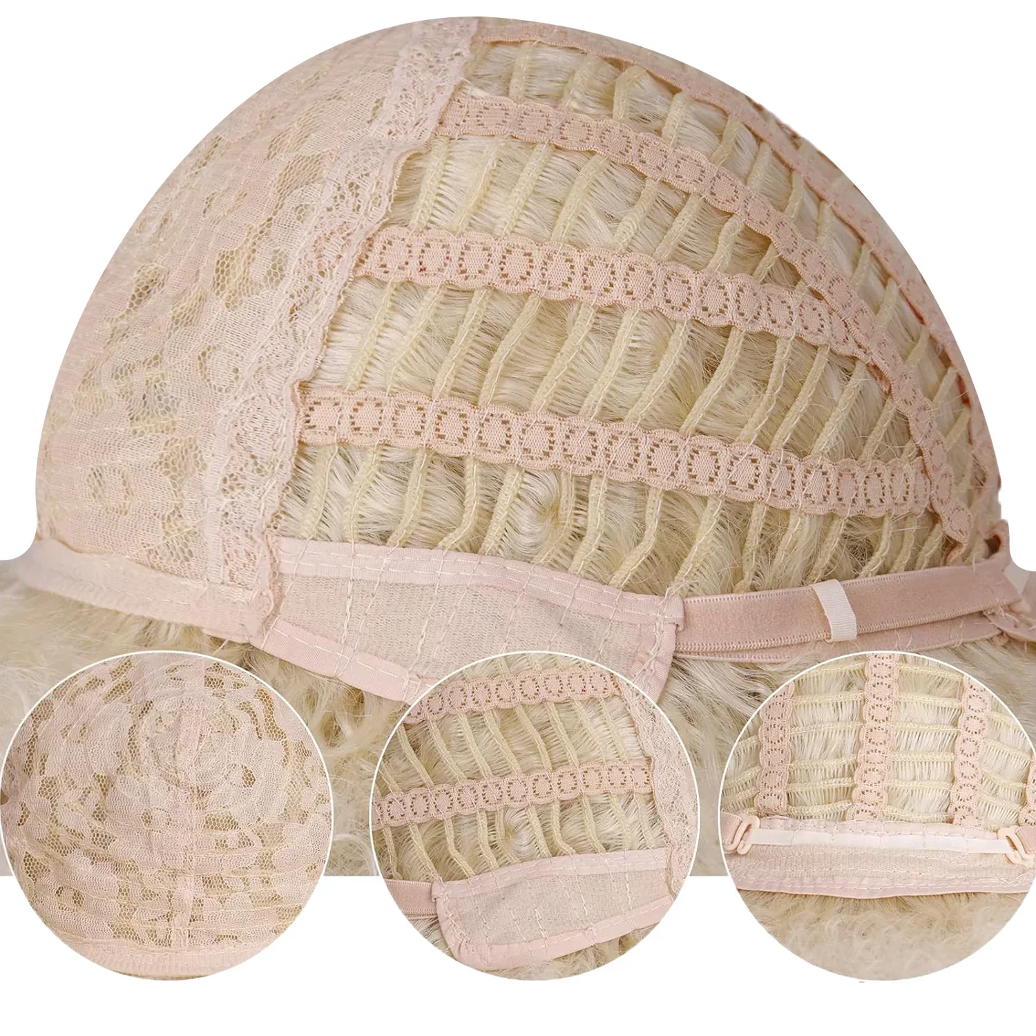 الاصطناعية شعر مستعار شديد التجعد مع الانفجارات الشعر القصير غلويليس أومبير تأثيري حفلة الاستخدام اليومي ألياف مقاومة للحرارة #6