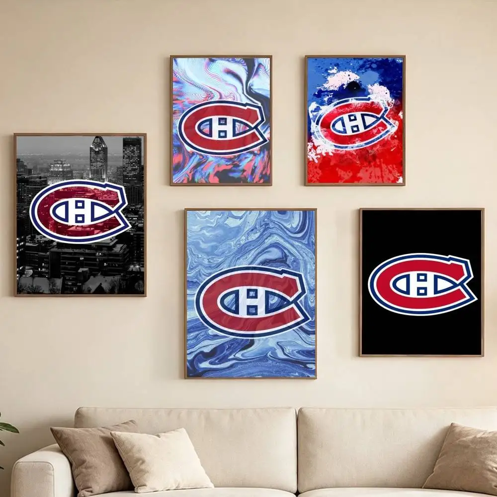 Montreal Canadiens-S LOGO Poster High Quality Dorm Living Room Aesthetic Wall Decoration Painting Stickers Gift