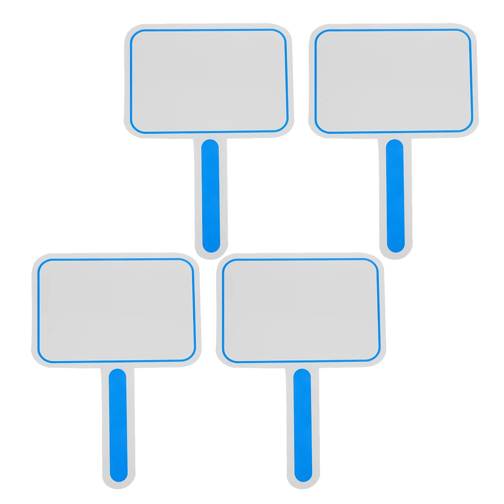 

4pcs Blank Scoreboard Dry Erase Boards Handheld Paddle Classroom Whiteboards SmallReusable Surface Comfortable Grip Students