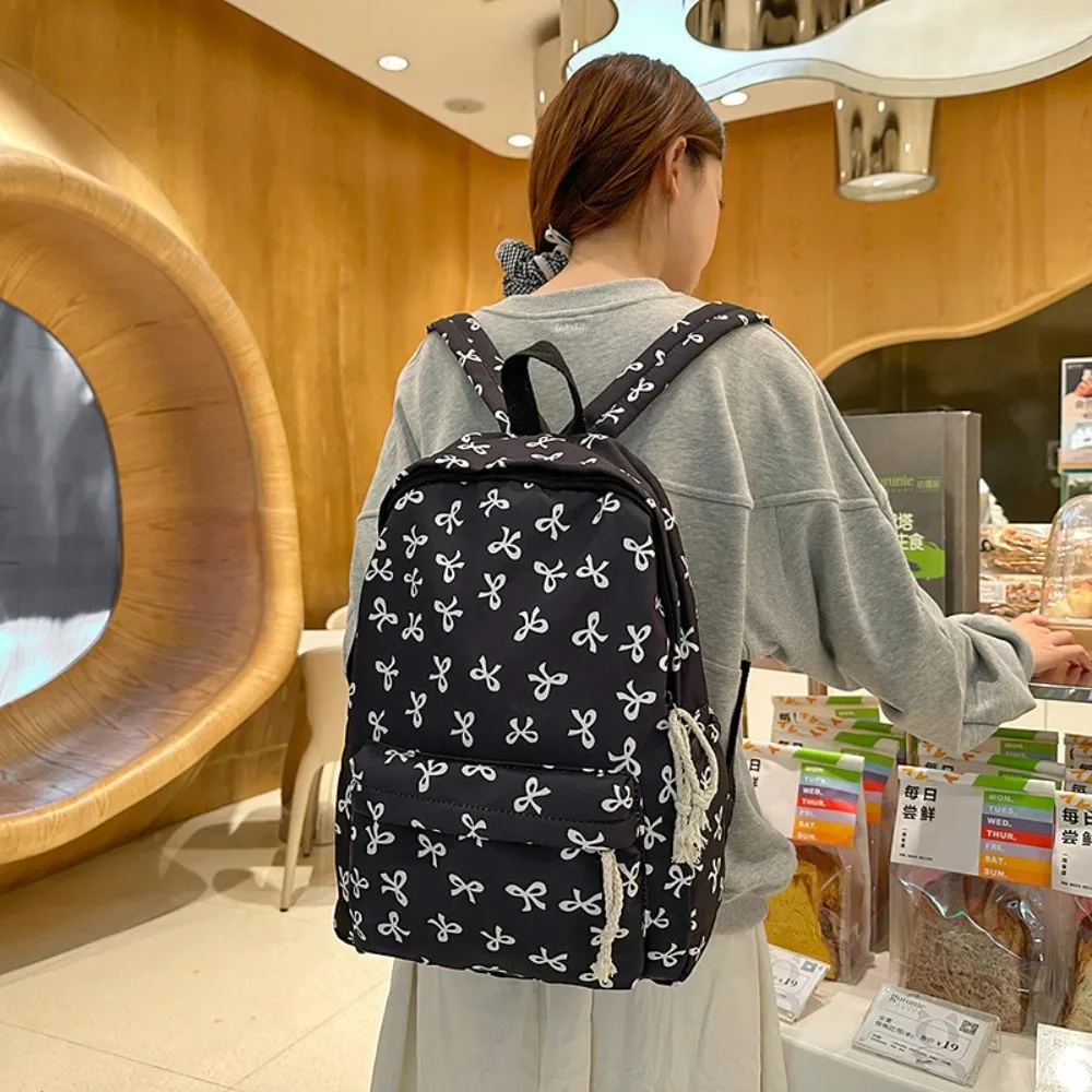 

Nylon Bow Backpack Large Capacity Japanese Style Students School Bag Lightweight Storage Bag Teenagers Shoulder Bag Outdoor