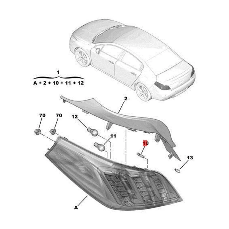 1Pair Car Rear Tail Light Lamp Holder Circuit Board 9673187080 9673186980 For Peugeot 508 2011-2014 Brake Taillamp Base Parts