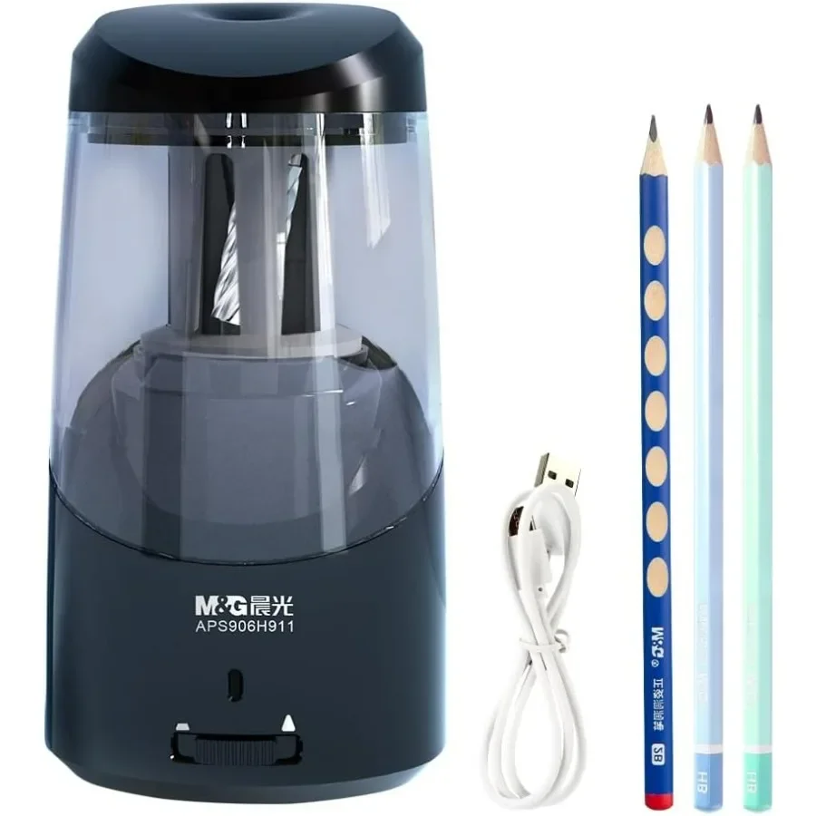

Черная электрическая точилка для карандашей, портативная автоматическая точилка для карандашей для цветных карандашей, автоматическая остановка, супер острый, быстрый, с питанием от USB