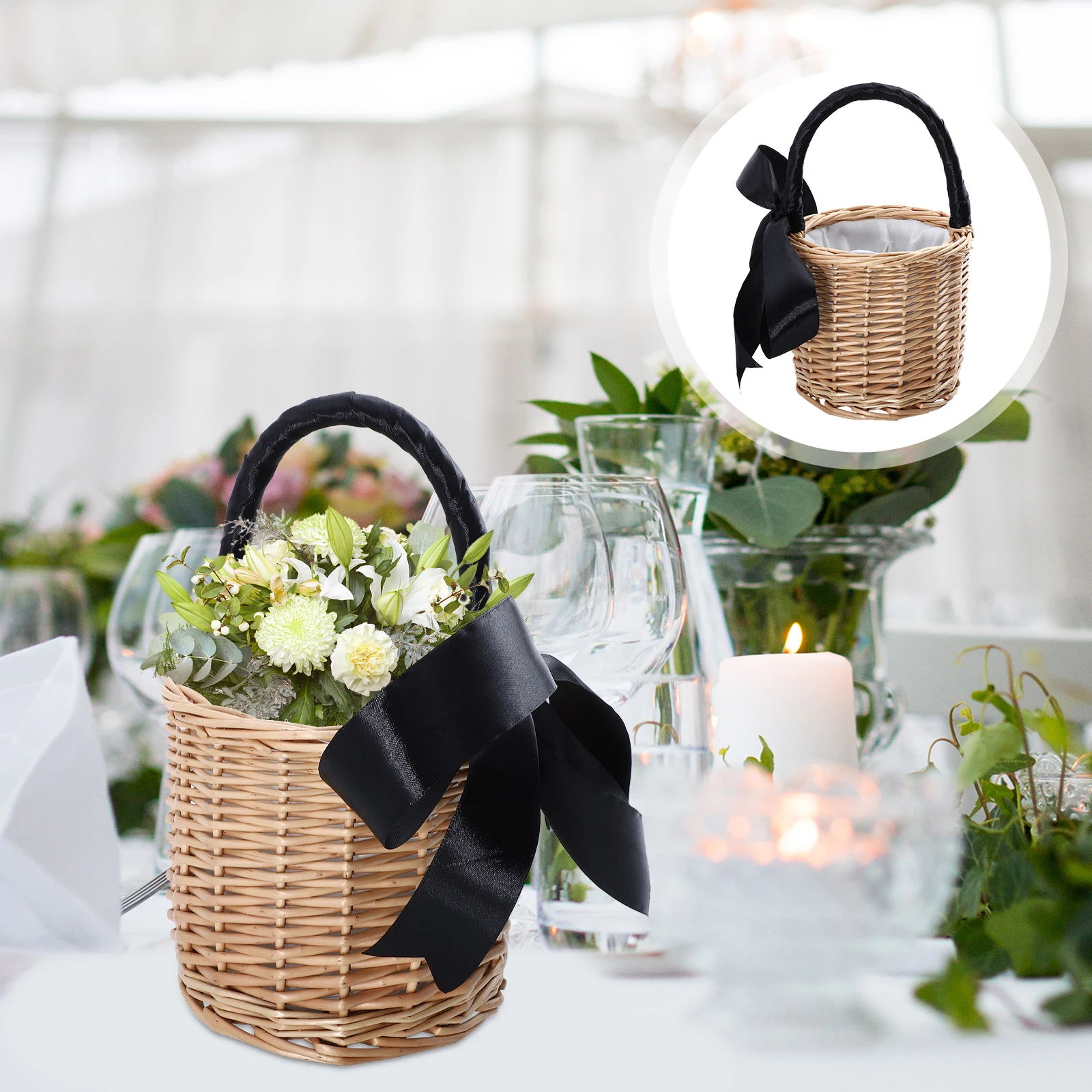 

Red Storage Basket Woven Handwoven Picnic Wicker Basket Storage Container Home Office Durable Environmentally