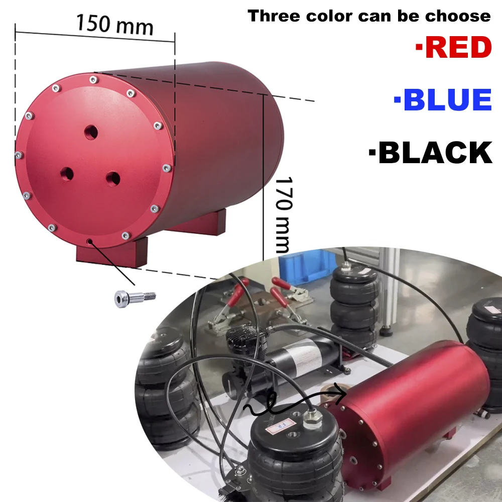 1.2 1.4 1.6 Gallon Air Tank 3-Colors Ptional Cylinder Storage Tank Car Air Suspension Parts Air Compressor Tank Removable