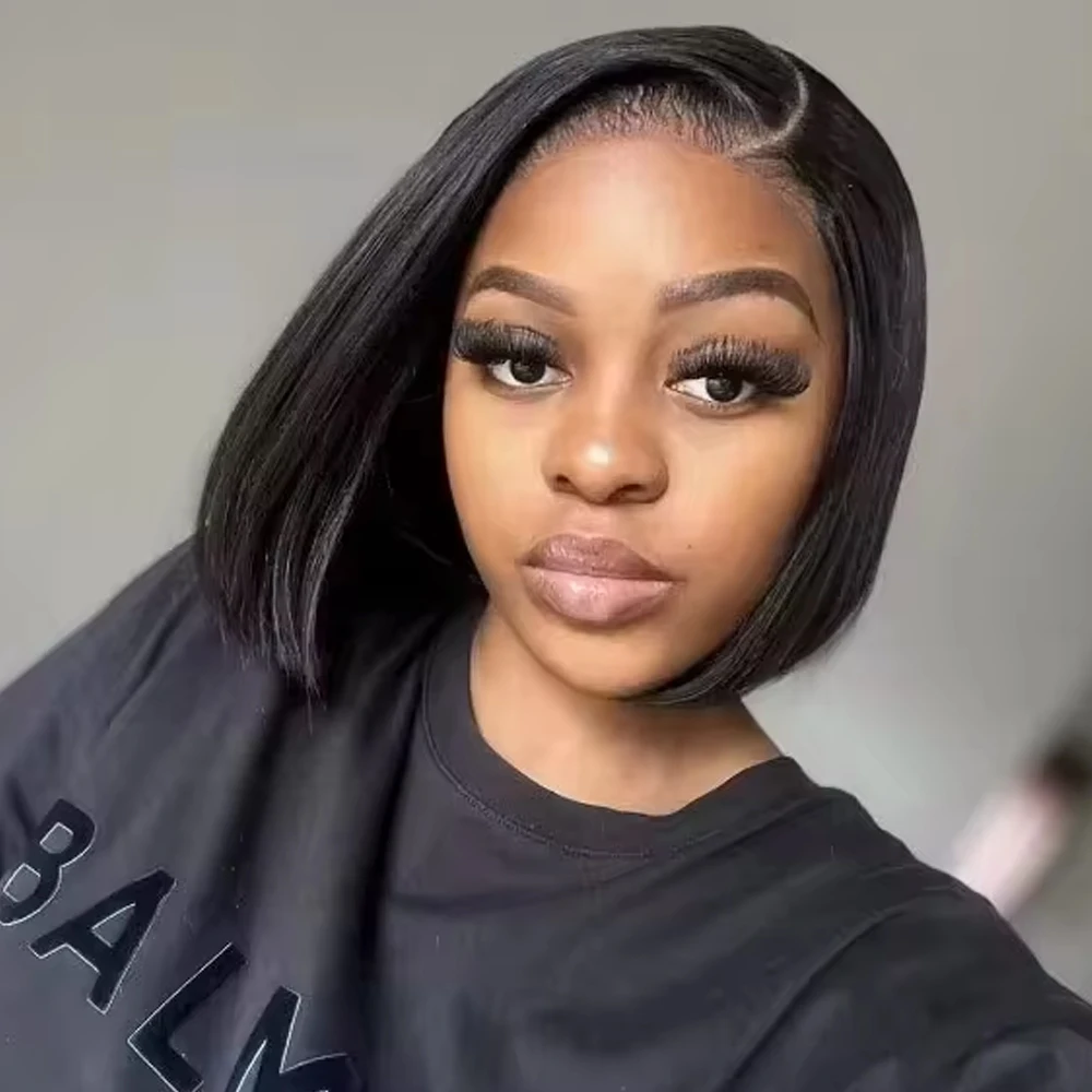

7x5 Glueless Wear and Go Straight Short Bob Wig Brazilian Human Hair 13x4 13x6 HD Lace Front Wig For Black Women Ready To Wear