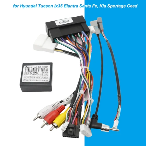 Imagen 2 del producto Arnés de cableado CAN Bus, conector de 16 pines, adaptador de Cable Android para coche, para Hyundai Tucson ix35 Elantra Santa Fe, Kia Sportage Ceed
