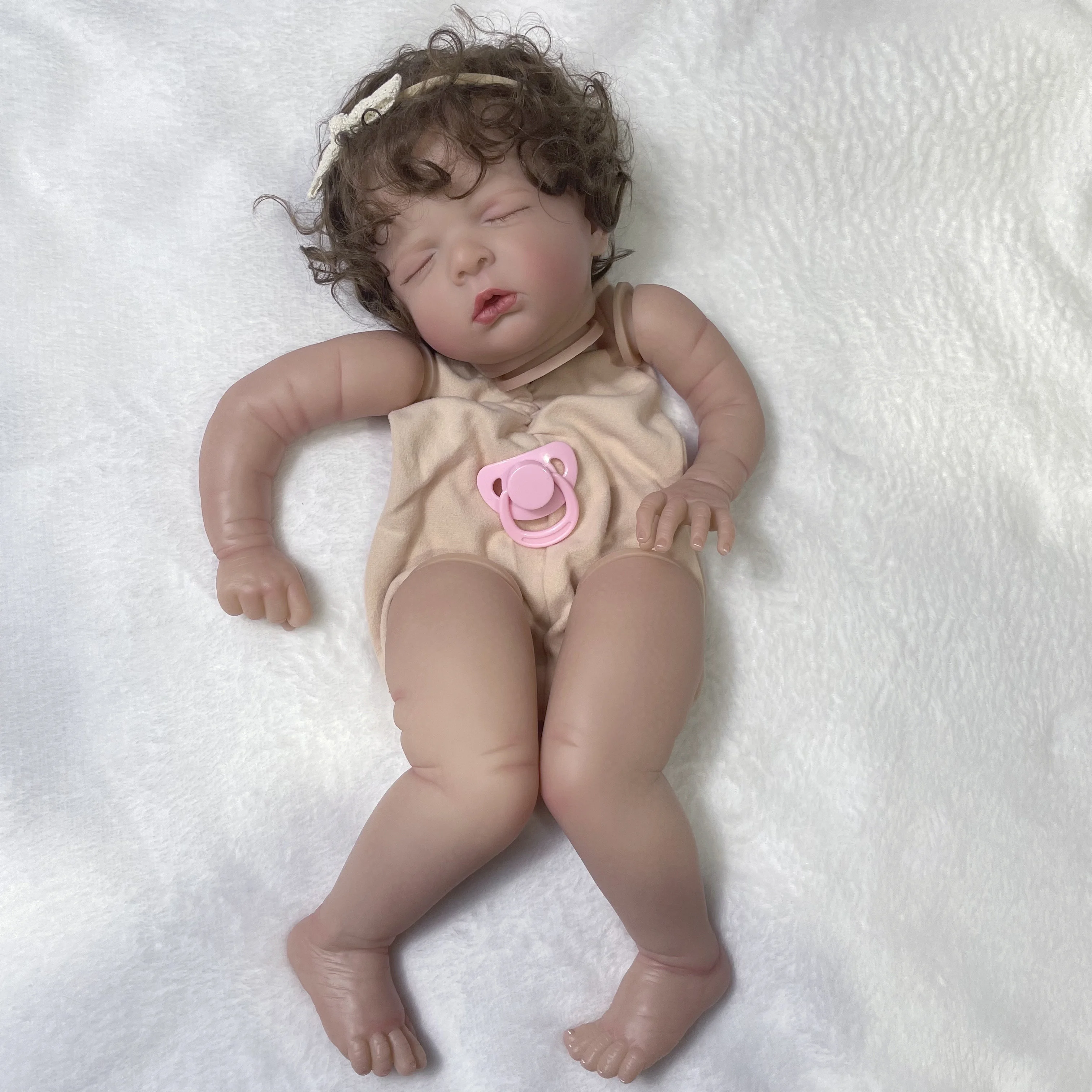 21Inch Luisa Lifelike Already Painted Bebe Reborn Doll Kit With Hair Transplant Handmade DIY Doll Parts Toys for Girls