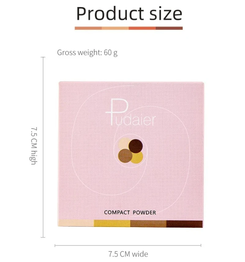 Pudaier Makeup Foundation Fixing Foundation Pressed Powder Loose Powder Make up Waterproof  Natural Concealer Oil Control Powder