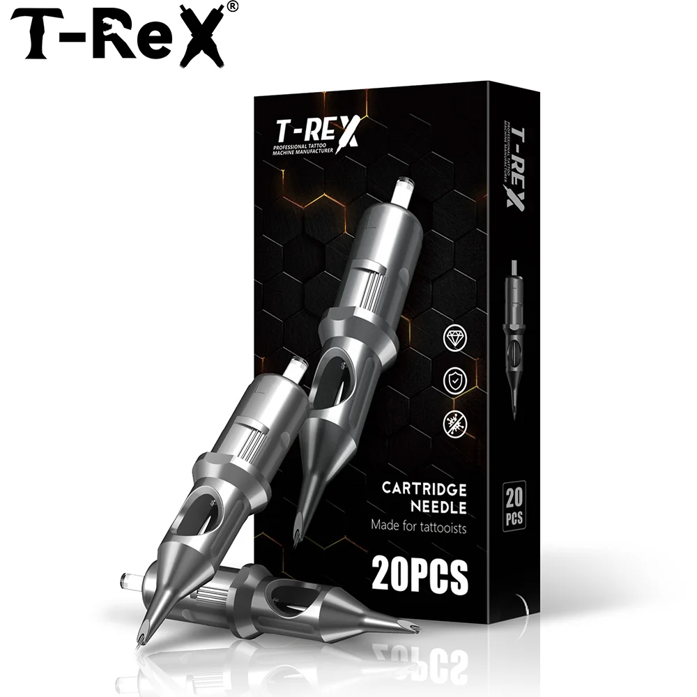 

T-Rex 20pcs/box Alloy Tattoo Cartridge Needle Round Lining RL RM Safe Sterilization Tattoo NeedlesTattoo Supplies