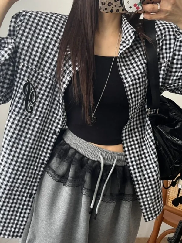 Csa Hoada de Manga Larga para Mujer, Primavera Verano, con Bolsillo, Cuello Csero, Versátil, Informal, con Abertura L...