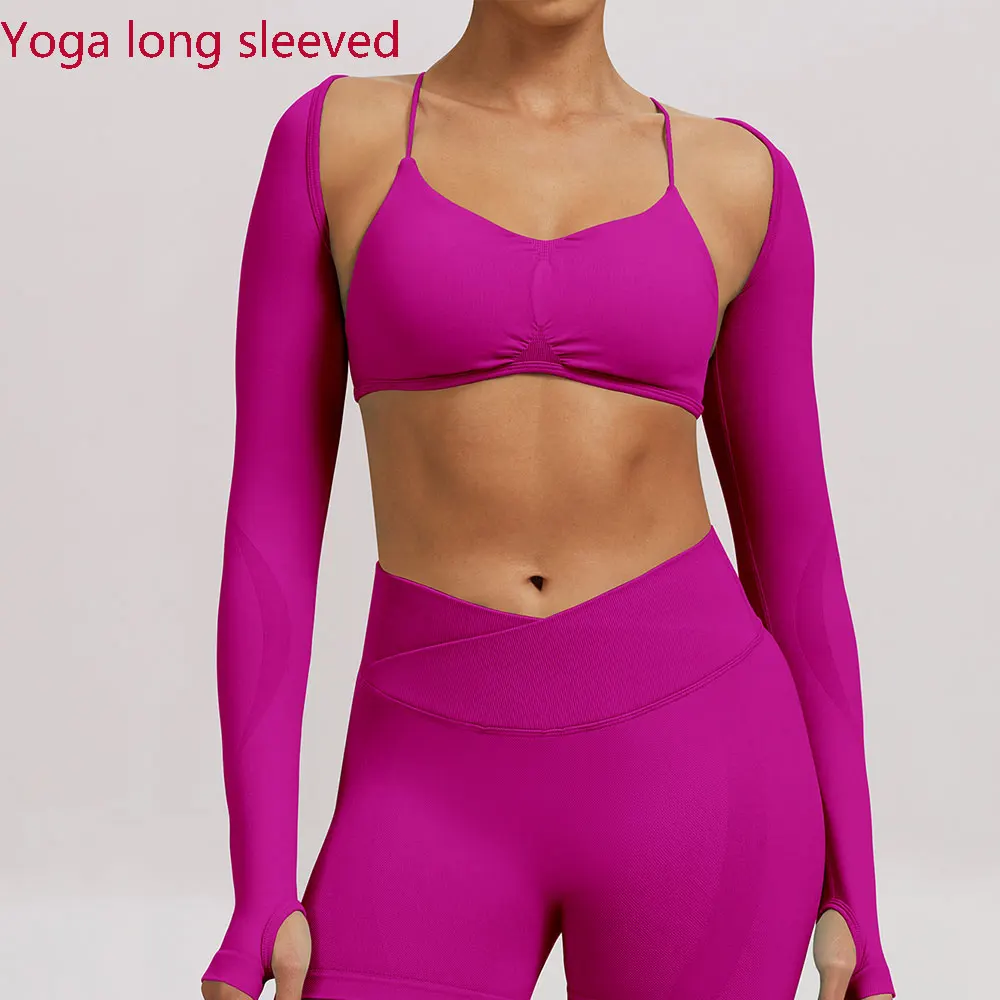Women's Seamless Yoga Shirts Long Sleeve Sport Top Fitness Clothes Wear Women Fast Dry Workout Running With Thumb Holes Gym Tops