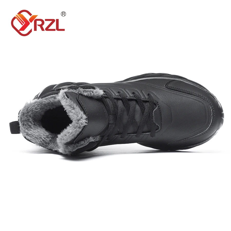 YRZL-botas impermeables de felpa para hombre, zapatos de nieve súper cálidos para exteriores, antideslizantes, cómodos para senderismo, Invierno