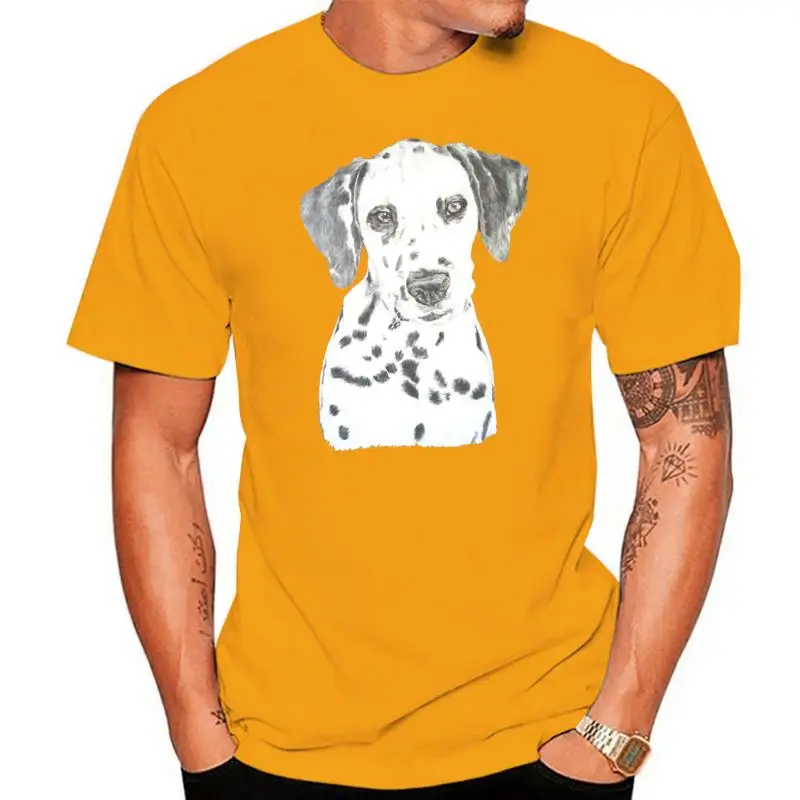 pencil drawing of a sweet dalmatian t shirt men create Short Sleeve S-XXXL slim Gift Breathable Spring Novelty tshirt