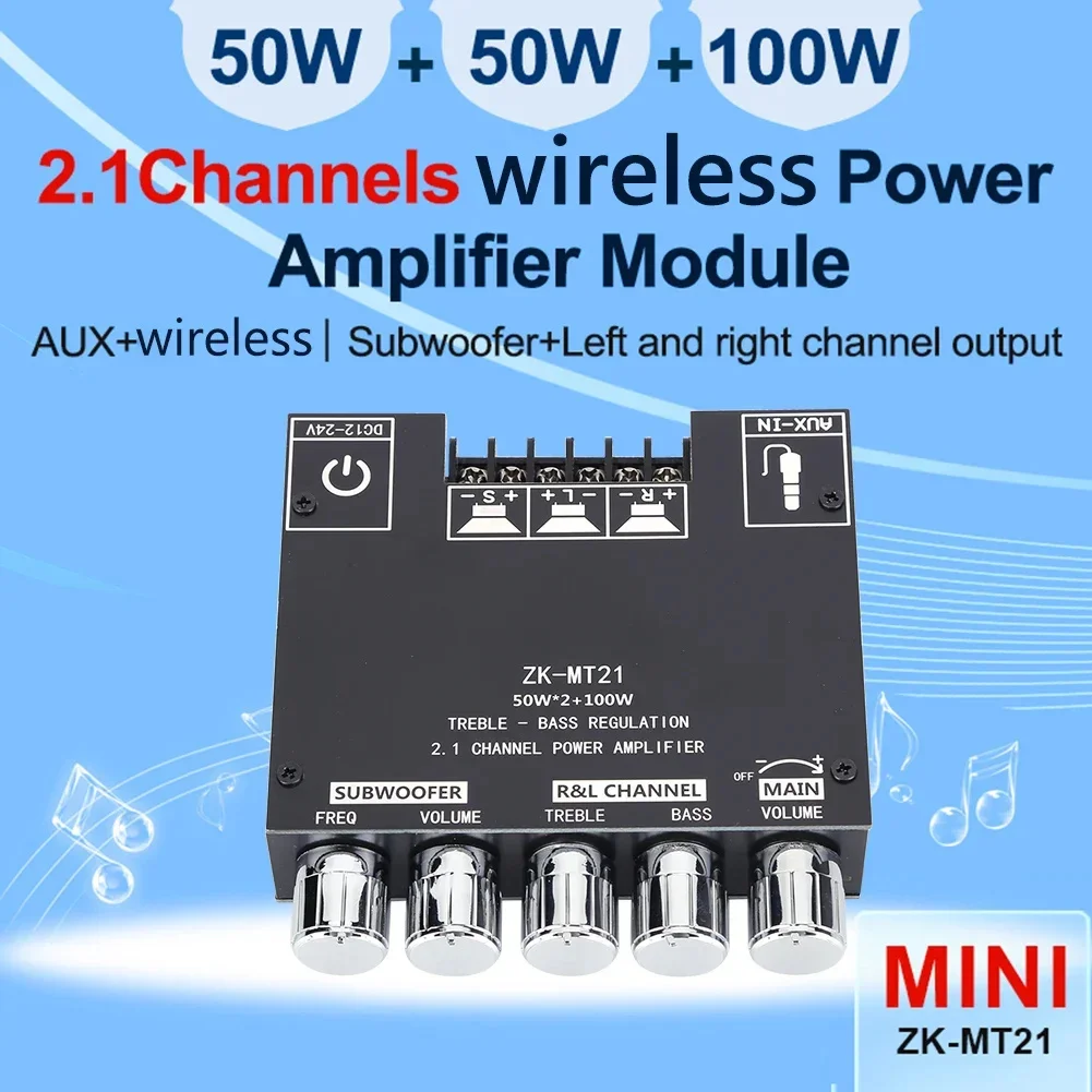 

ZK-MT21 Channel Subwoofer Amplifier Board CS8673E 2.1 Power Audio Stereo Amplifier Board Bass AMP AUX Power Amplifier Module Set