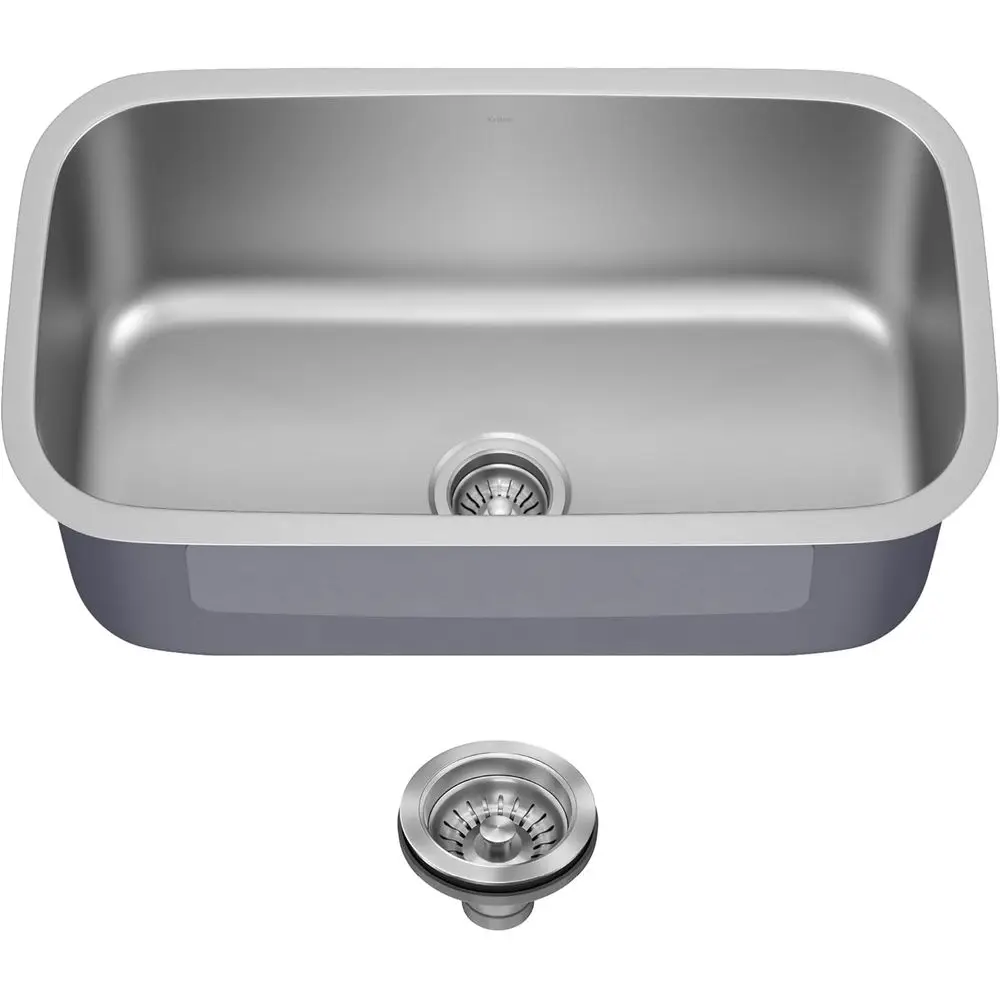 

31 1/2 Inch StainlSteel Kitchen Sink, Durable 18 Gauge Single Bowl Kitchen Sinks Undermount, KBU14