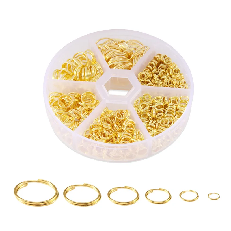 

ABP-690Pcs Gold Double Rings Circles Craft Jump-Loops Opener For Jewelry Necklaces And Bracelets