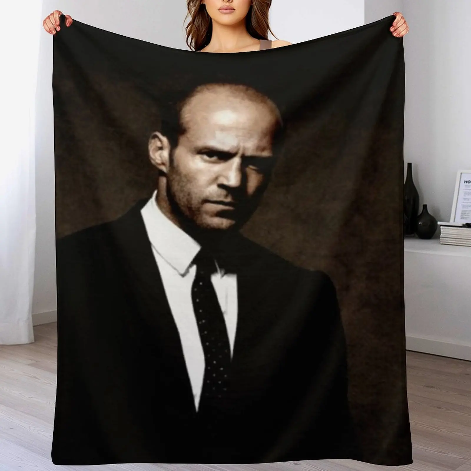 

Jason Statham Throw Blanket Single Furrys Decorative Sofas Thermal Blankets