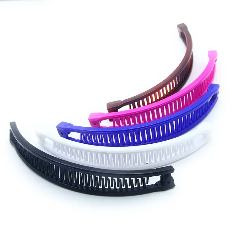 Korean Solid Color Banana Clip Women  Hair Claw Barrette Hairpin Hair Accessories for Girls Ponytail Fixed Hoder Hair Clamp