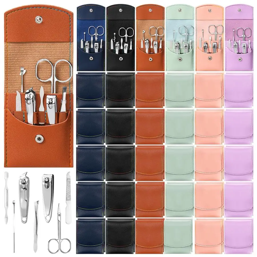 

Sets Travel Manicure Set Professional Nail Set 7 in 1 Stainless Steel Manicure Kit Grooming Kits Nail Care Tools with Care Tools