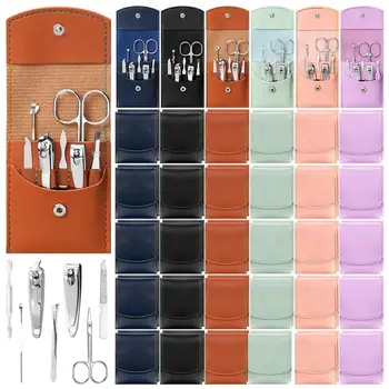 Sets Travel Manicure Set Professional Nail Set 7 in 1 Stainless Steel Manicure Kit Grooming Kits Nail Care Tools with Care Tools