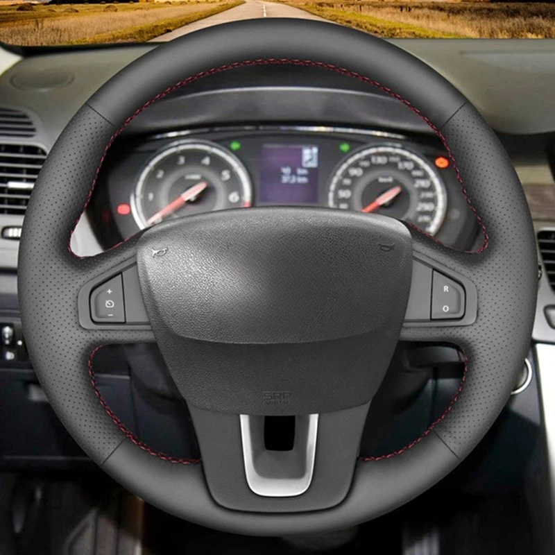 Black Artificial Leather Car Steering Wheel Cover for Renault Laguna 2008-2015 Renault Samsung SM5 2009-2018 Latitude 2010-2015