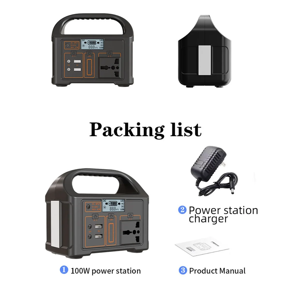 Emergency Energy Storage Battery Outdoor Camping Mobile Power Supply 24000MAh Portable Charging Station 100W US Plug