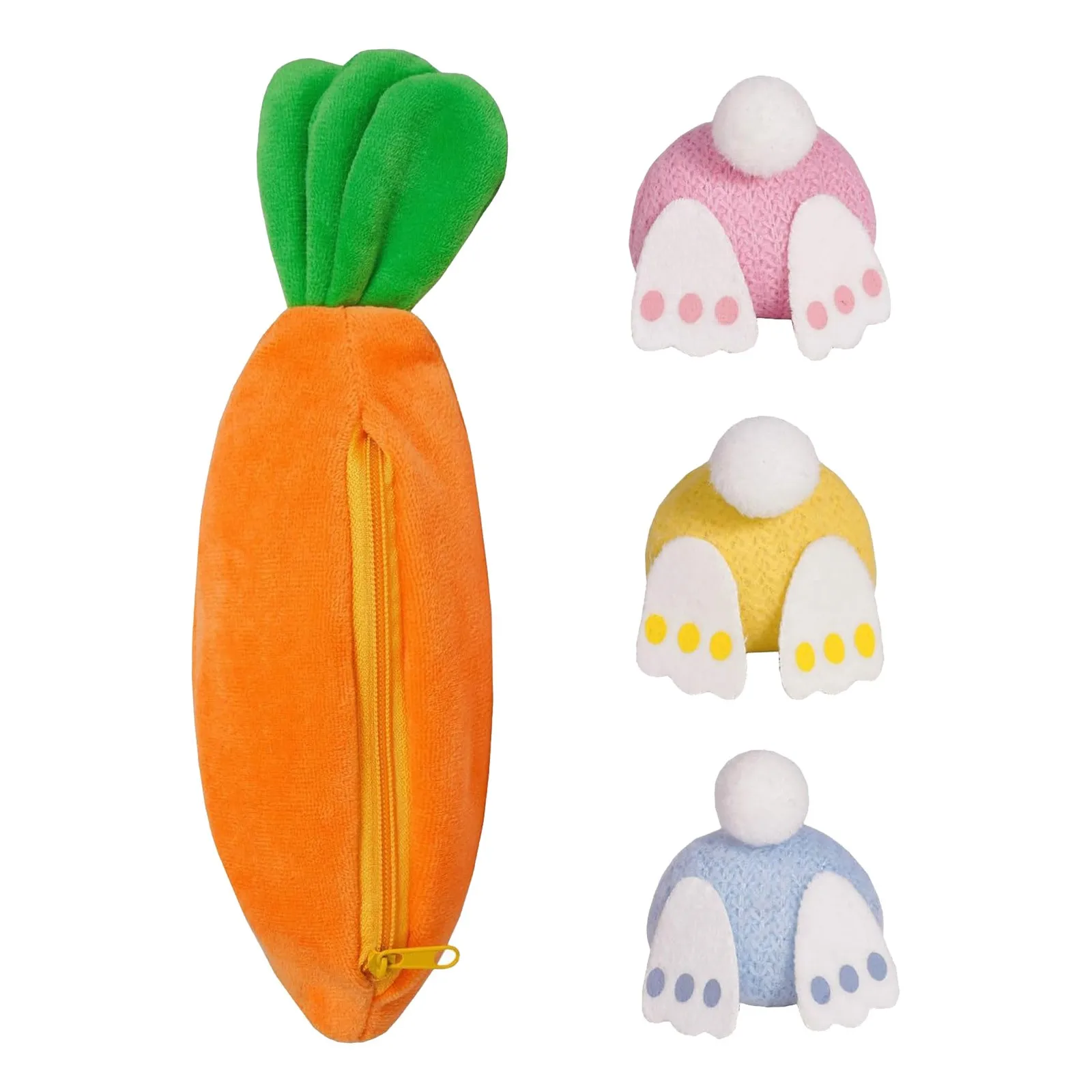 

Amp 1 Set Of Easter Hide And Seek Bunnies In Carrot Pouch Three Bunnies In Carrot Pouch Easter Bunny Mini Dolls Vintage