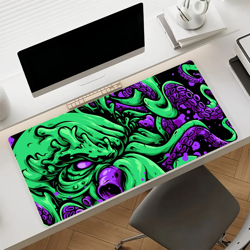 Mythical Kraken Octopus Large Gaming Mouse Pad Non‑Slip Rubber Base XXL Deskmat for Laptop PC Gamer Desktop Home Office Decor