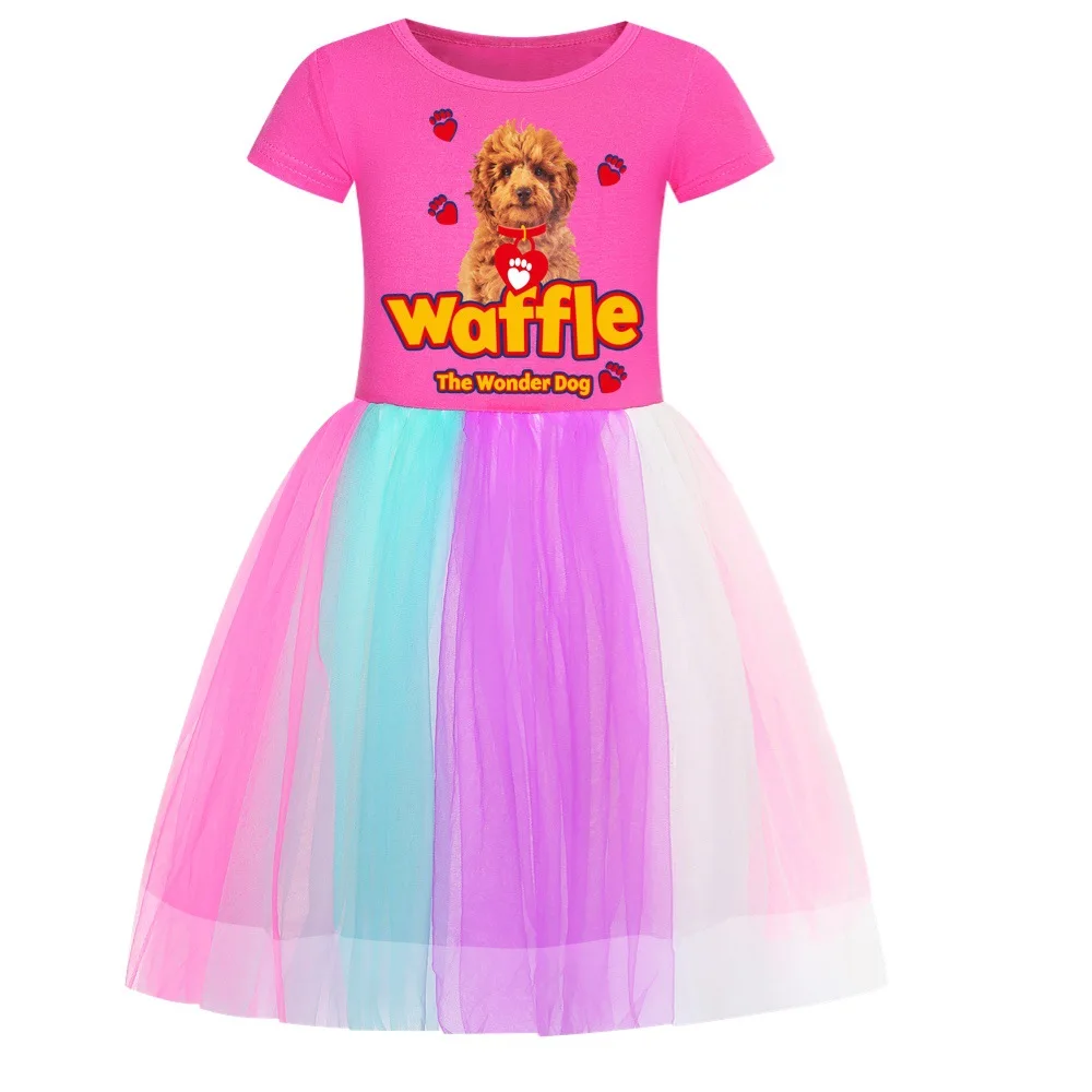 The Wonder Dog Cloths Kids Summer Short Sleeve Dress Baby Girls Carnival Party Costume Children Fancy Halloween Vestidos