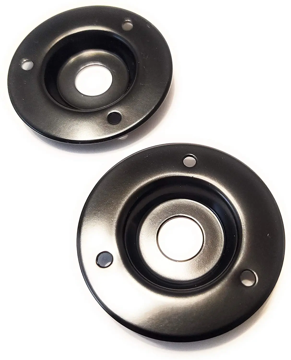 

2 Pack Round Metal Speaker Jack Plates for Amplifier Cabinets 1/4 inch Black Finish 2 inch Diameter