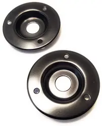 2 Pack Round Metal Speaker Jack Plates for Amplifier Cabinets 1/4 inch Black Finish 2 inch Diameter