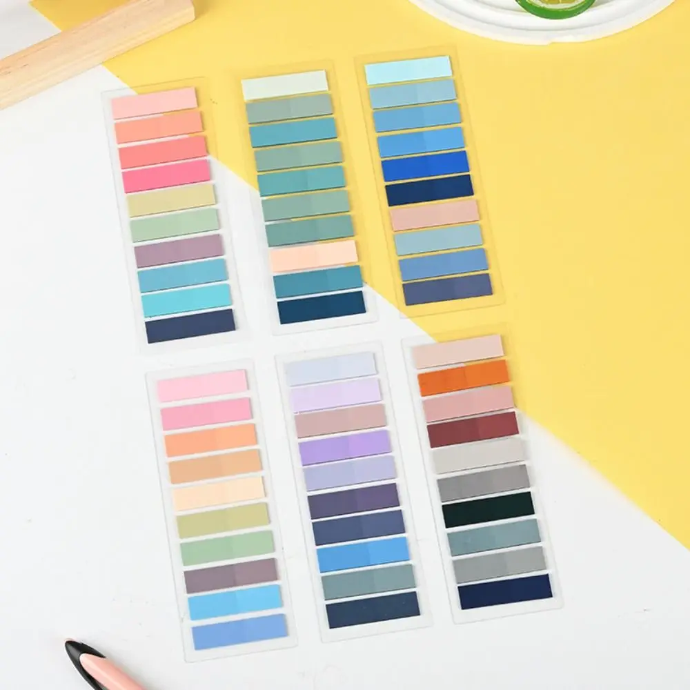 Set di schede indice autoadesive Morandi trasparenti impermeabili Note adesive Etichetta in PET Schede segnapagina Materiale scolastico per ufficio