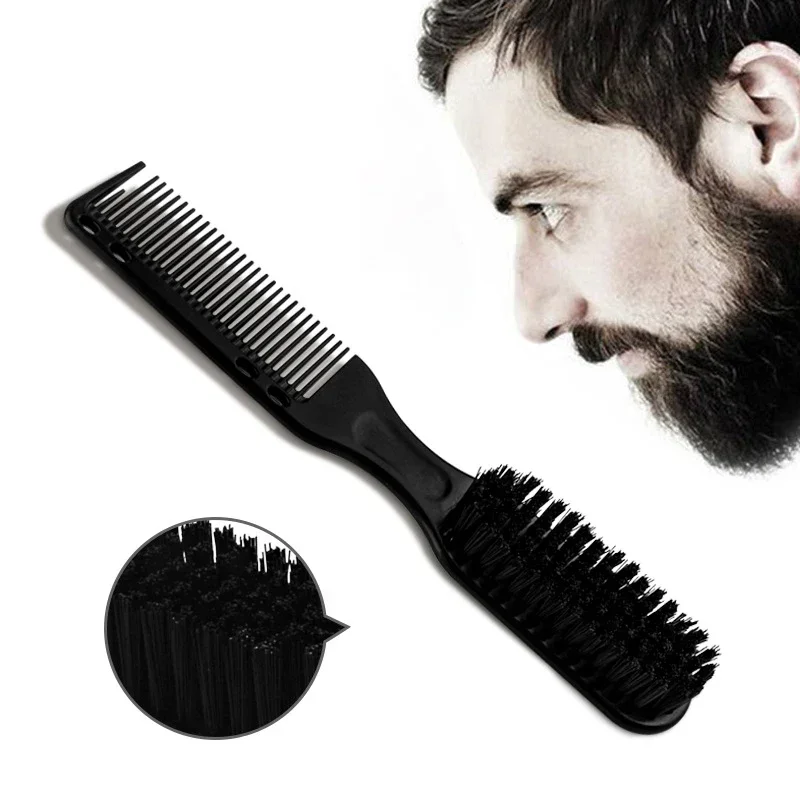 Boar Bristle Hair Brush for Men Mustache Shaving Comb Face Massage Facial Hair Cleaning Brush Beech Comb Hair Brush Barber Tools