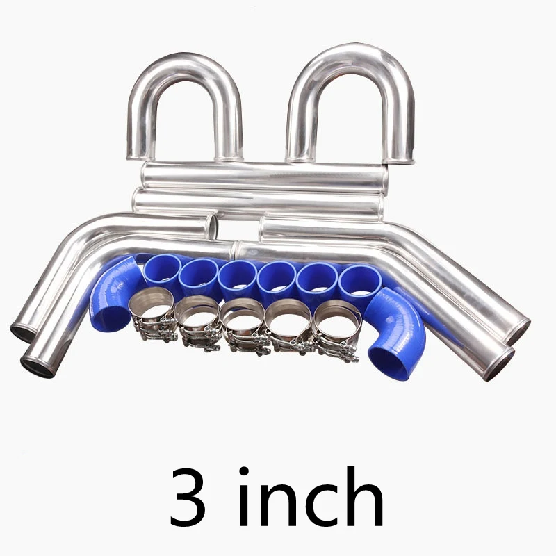 2 "2.5" 3 "calowy uniwersalny o grubości 2MM aluminiowa chłodnica rura TURBO zestaw rur — zdjęcie 6