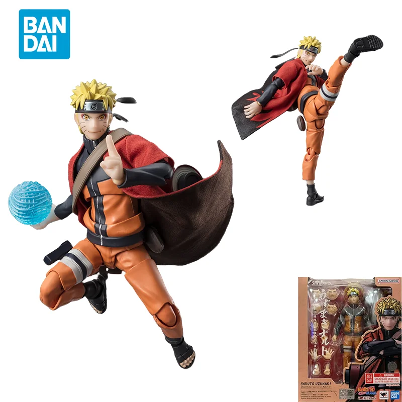 Spot Direct Delivery Bandai Original Anime NARUTO Model SHF NARUTO UZUMAKI Action Figure Collectible Toys For Children Gift