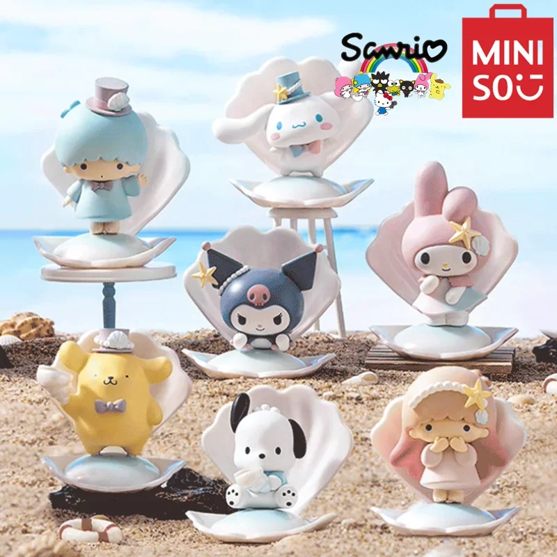 

Подлинная модель MINISO Sanrio, детские игрушки, серия Bihai Holiday, слепая коробка Kuromi Cinnamoroll Mymelody LittleTwinStars