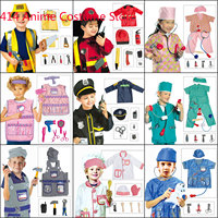 Kids Child Doctor Nurse Firefighter Astronaut Costume Occupation Game Role Play Kit Set for Boys Girls Party Fancy Dress