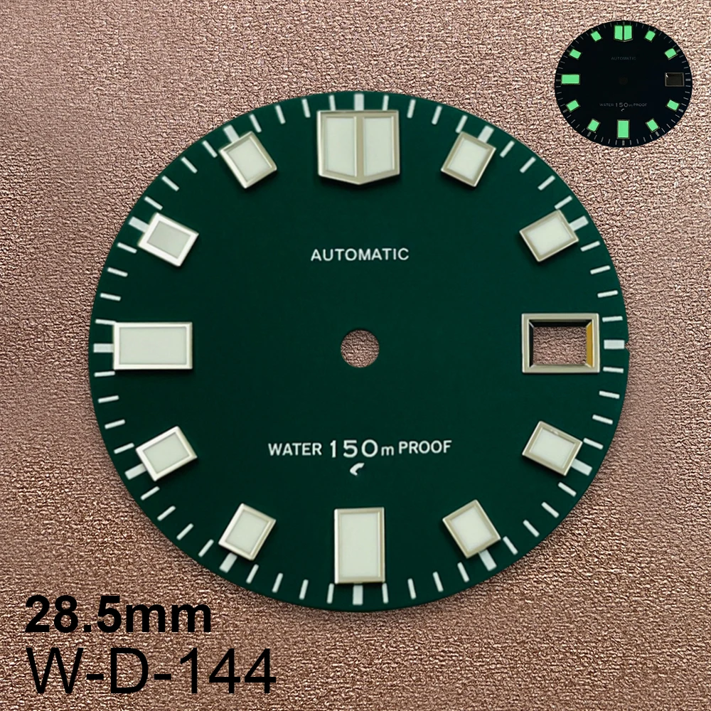 28.5mm S Logo Matte Diving Dial Suitable For NH35/NH36/7S/4R Movement C3 Green Luminous Quality Watch Modification Accessories