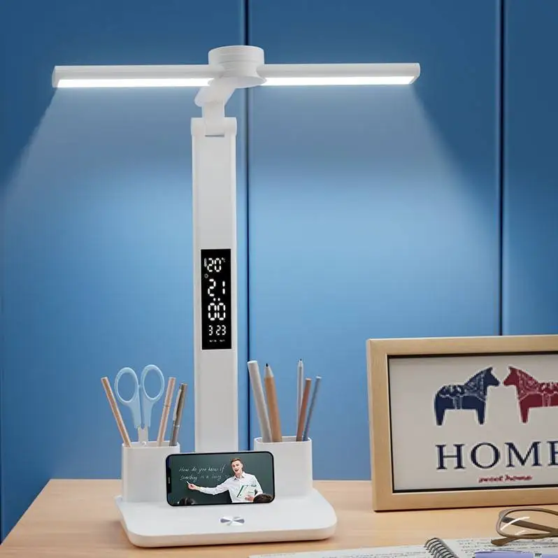 Student Reading Light Emitting Diode Desk Lamp Bedroom Lamp, Light Emitting Diode Clock